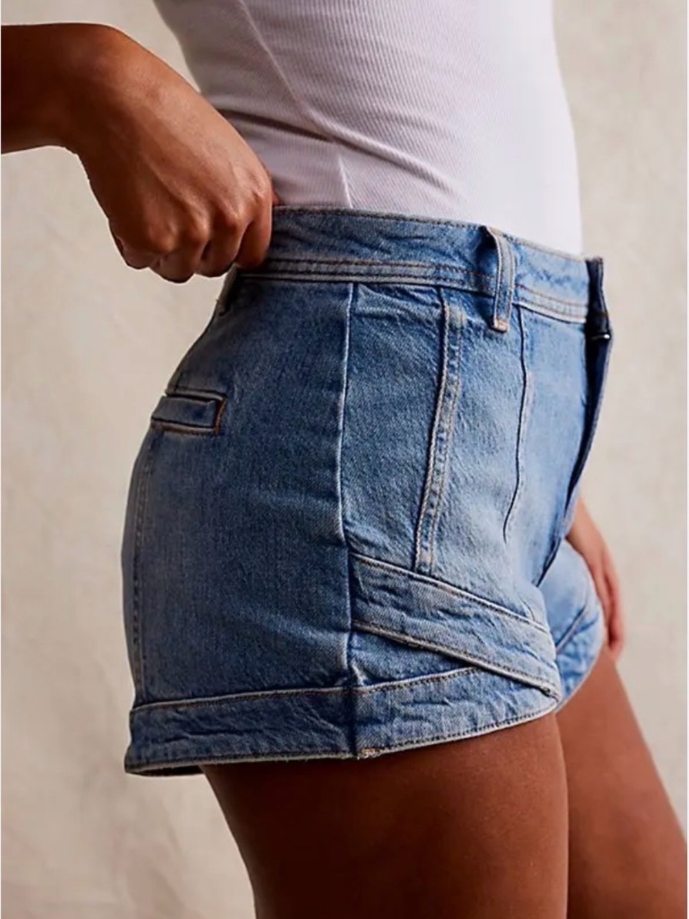 Free People Light Blue Denim Jean Shorts